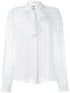 Oscar De La Renta Bow Tie Shirt, Women's, Size: 4, White, Silk