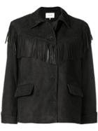 Frame Denim Fringe Button Jacket - Black