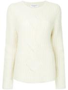Majestic Filatures Cable Knit Detail Sweater - White