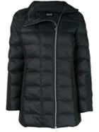 Ea7 Emporio Armani Asymmetric Zipped Puffer Jacket - Black