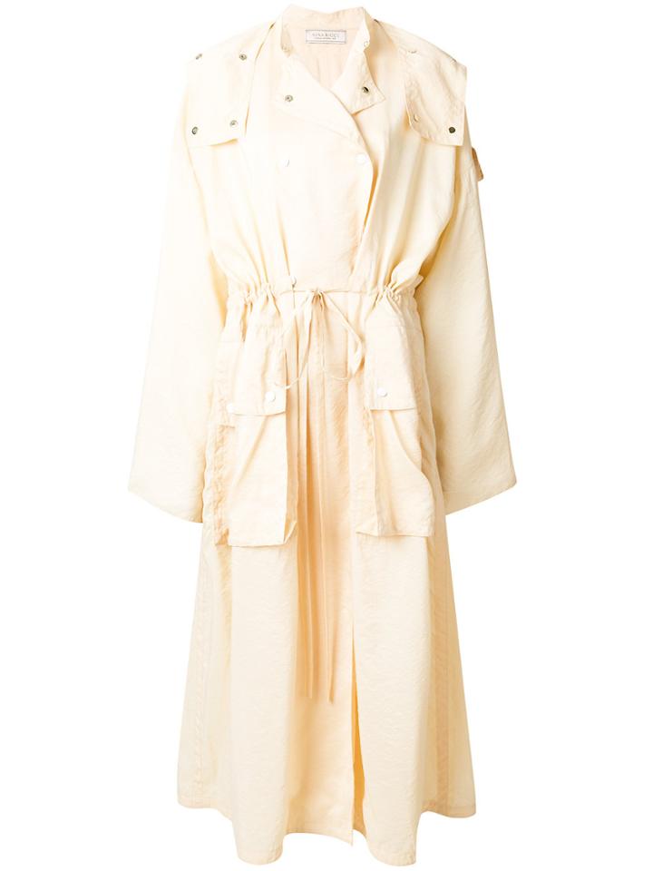 Nina Ricci Oversized Hooded Trench - Nude & Neutrals