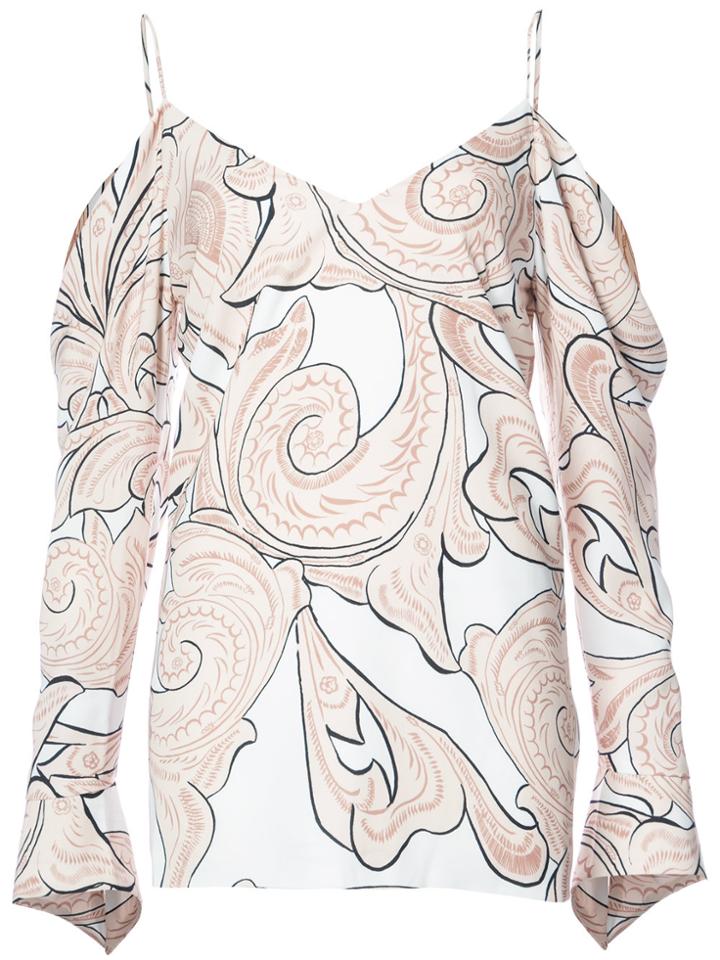 C/meo Paisley Print V-neck Blouse - Nude & Neutrals
