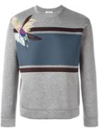 Valentino Parrot Print Sweatshirt, Men's, Size: Medium, Grey, Viscose/cotton/polyurethane