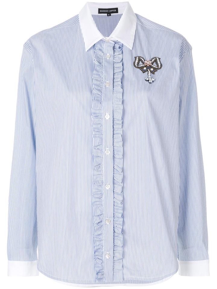 Markus Lupfer Ruffle Trim Shirt - Blue