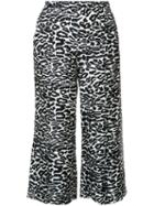 Piamita Leopard Print Cropped Pants, Women's, Size: Xs, Black, Silk