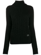 Be Blumarine Roll Neck Cable Knit Sweater - Black