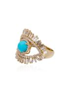 Suzanne Kalan 18kt Gold Evil Eye Turquoise Fireworks Ring - Metallic