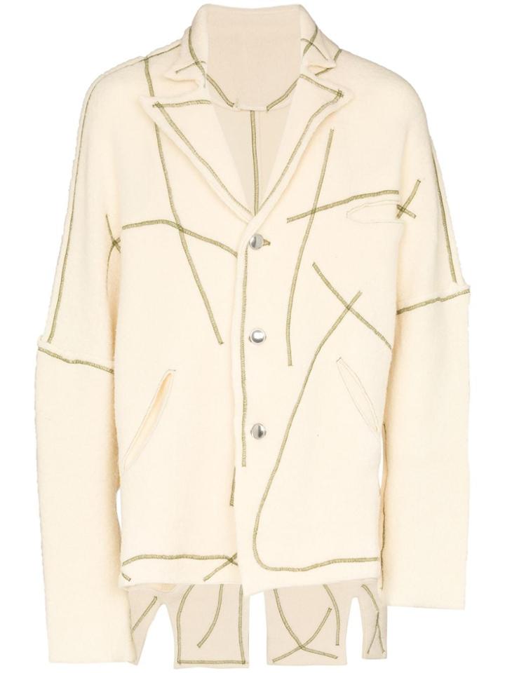 Sulvam Button-front Wool Jacket - White
