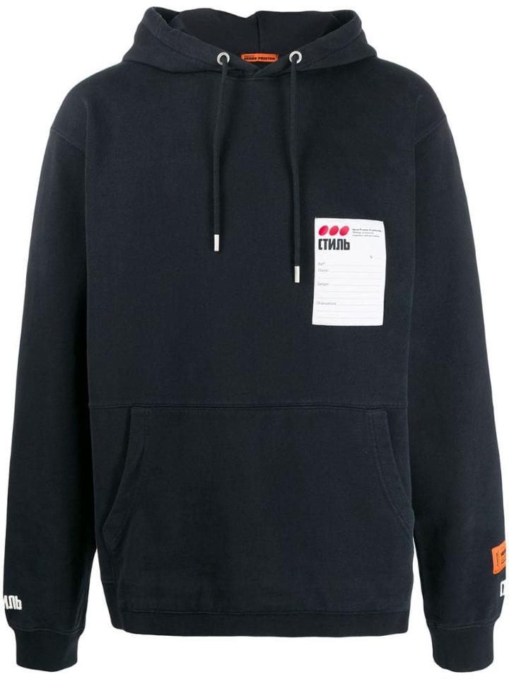 Heron Preston Sticker Label Hoodie - Blue