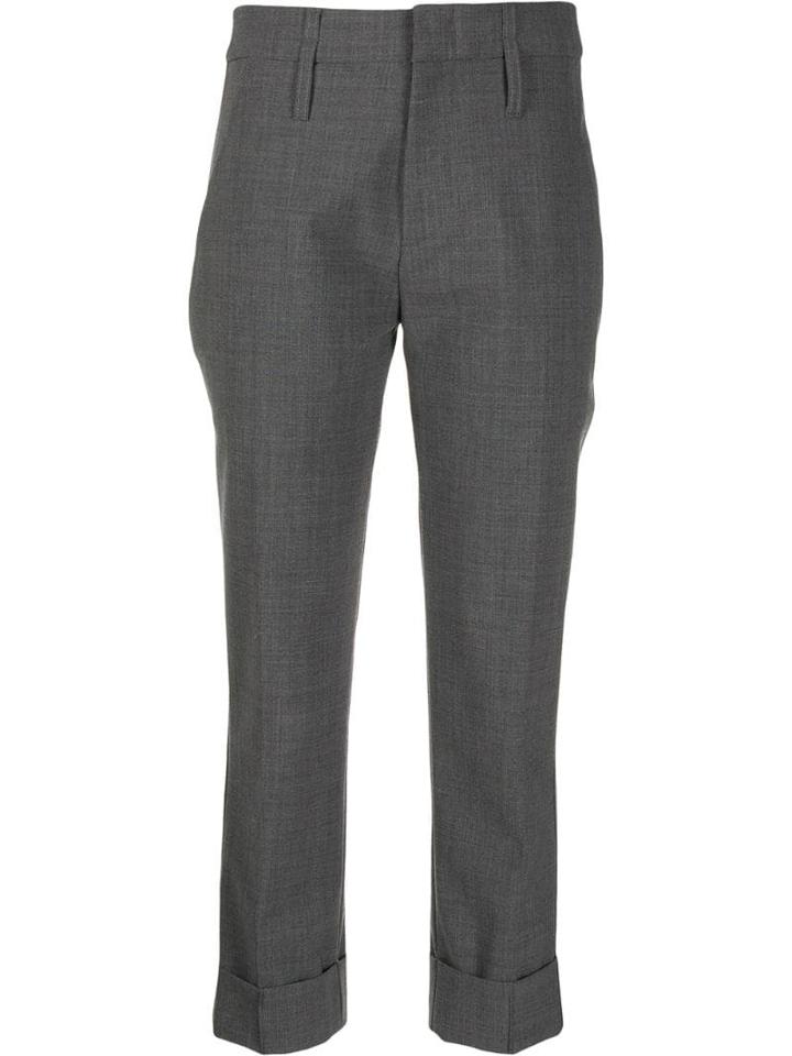 Tela Cropped Tailored Trousers - Grey