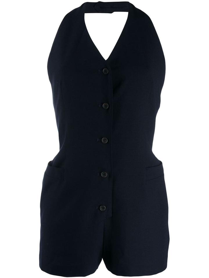 Jean Paul Gaultier Pre-owned 1991 V-back Playsuit - Blue