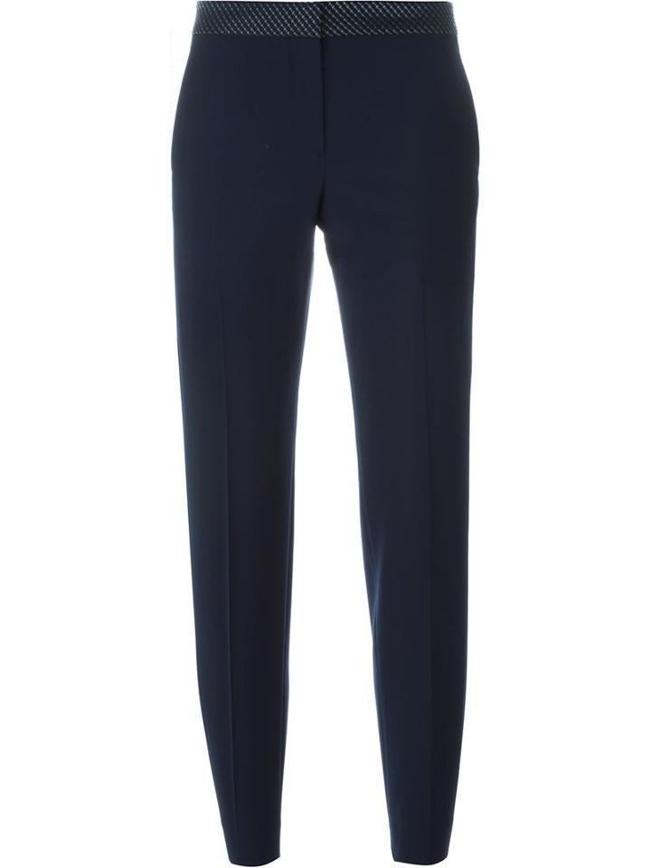 Paul Smith Black Label Cropped Tapered Trousers, Women's, Size: 46, Blue, Polyamide/spandex/elastane/virgin Wool