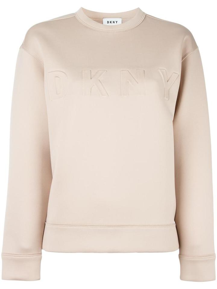 Dkny Embossed Logo Sweatshirt, Women's, Size: Xs, Nude/neutrals, Polyester/spandex/elastane/viscose