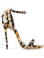 Dsquared2 Embellished Leopard Sandals - Brown