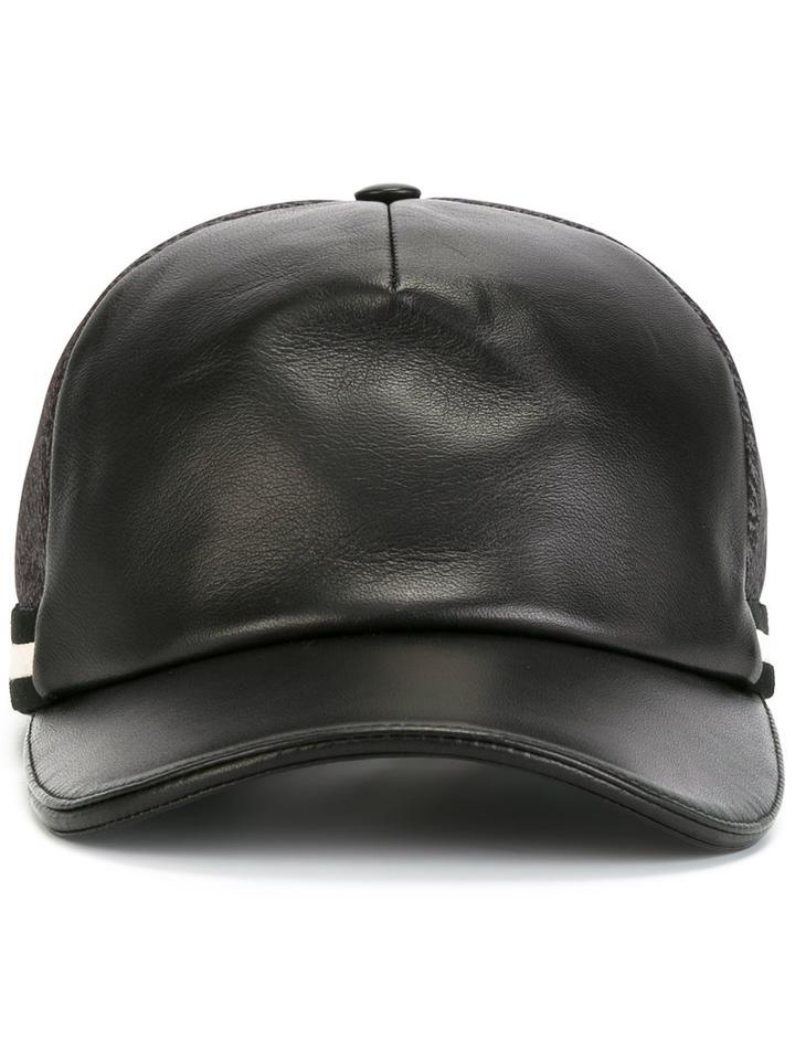 Bally Classic Baseball Cap, Women's, Size: 60, Black, Lamb Skin/polyamide/polyester/cotton