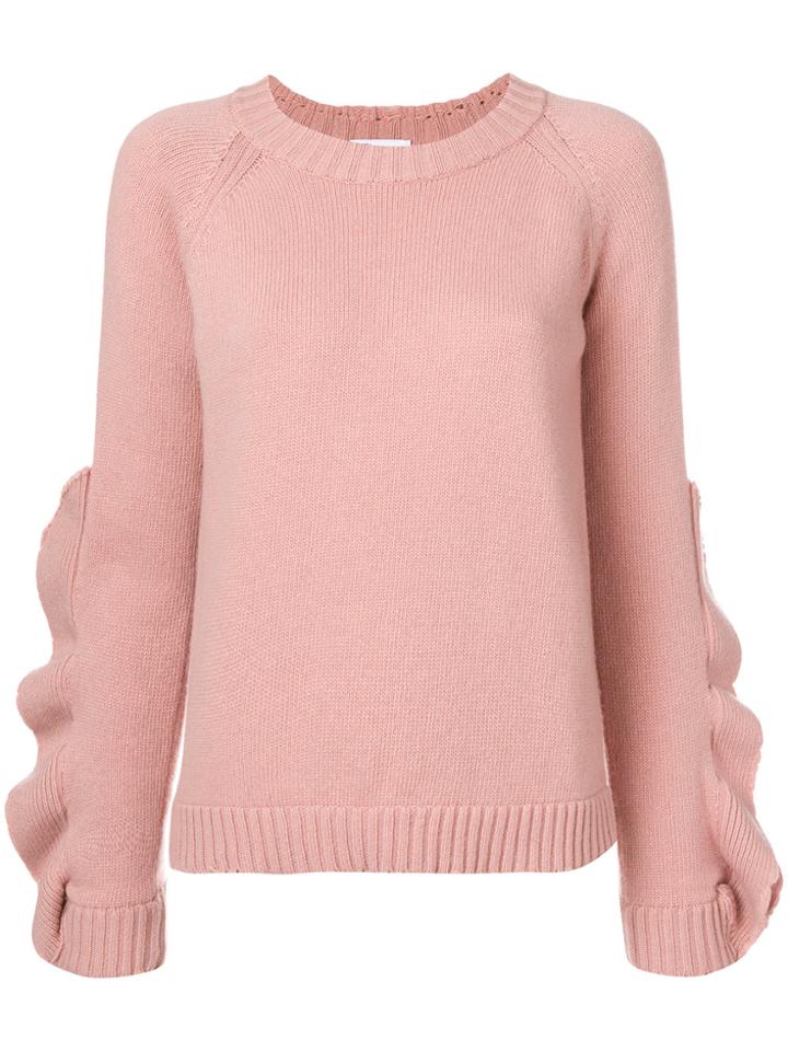 Red Valentino Ruffle Detail Sweater - Pink & Purple