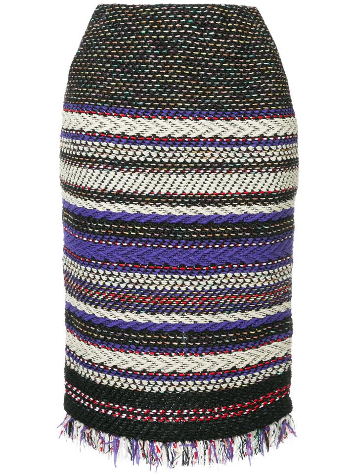 Coohem Striped Pencil Skirt - Black