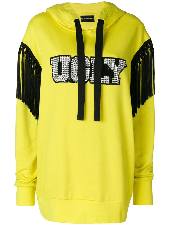 Marco Bologna Ugly Diamante And Tassel Trim Hoody - Yellow & Orange