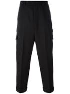 Ami Alexandre Mattiussi Oversized Carrot Fit Trousers, Men's, Size: 38, Black, Polyester/wool