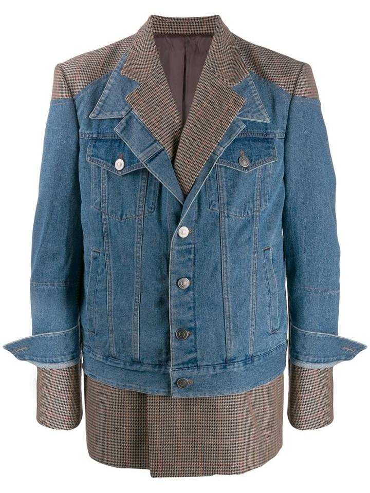 System Deconstructed Layered Coat - Blue
