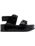 Ann Demeulemeester Platform Leather Sandals - Black