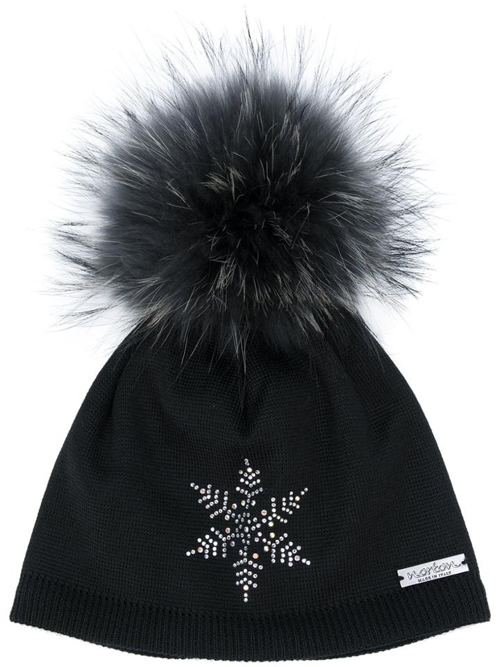 Norton Pom Pom Snowflake Hat - Black
