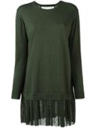 Red Valentino Layered Hem Jumper, Women's, Size: Xs, Green, Silk/polyamide/cashmere