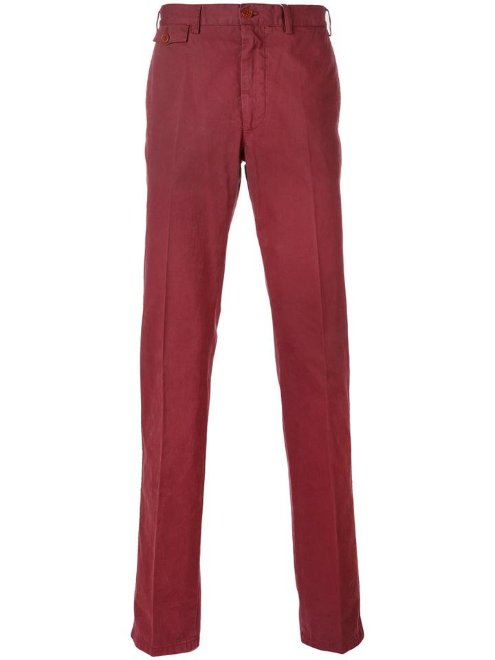 Salvatore Ferragamo Classic Fit Chino Trousers, Men's, Size: 48, Red, Cotton