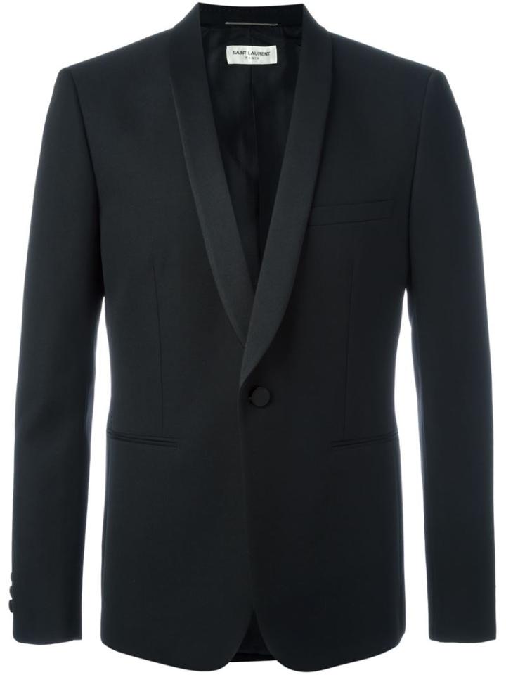 Saint Laurent 'iconic Le Smoking' Jacket, Men's, Size: 50, Black, Silk/polyester/virgin Wool