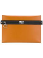 Mm6 Maison Margiela - Zipped Clutch - Women - Leather/polyurethane/viscose - One Size, Brown, Leather/polyurethane/viscose