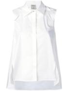 Pinko Sleeveless Button Down Shirt - White