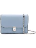 Valentino - Valentino Garavani Stud Stitching Shoulder Bag - Women - Leather - One Size, Blue, Leather