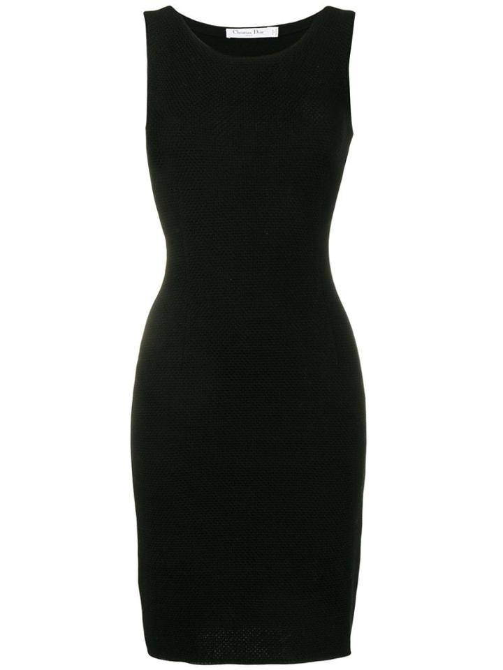 Christian Dior Vintage Textured Midi Dress - Black