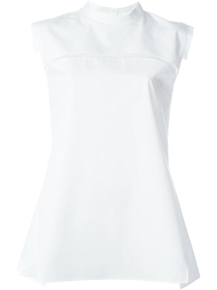 Jil Sander Sleeveless A-line Top, Women's, Size: 36, White, Cotton
