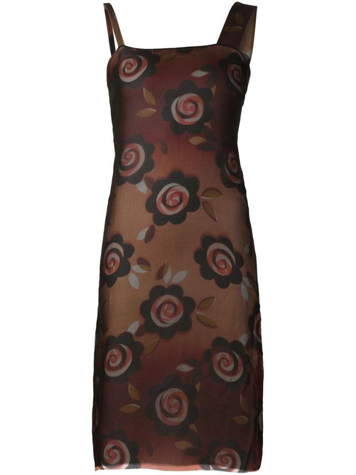 Maison Margiela Floral Print Sheer Dress - Red