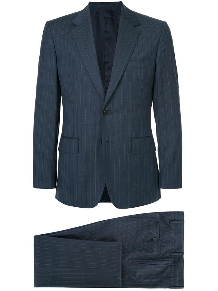 Gieves & Hawkes Two Piece Pinstripe Suit - Blue