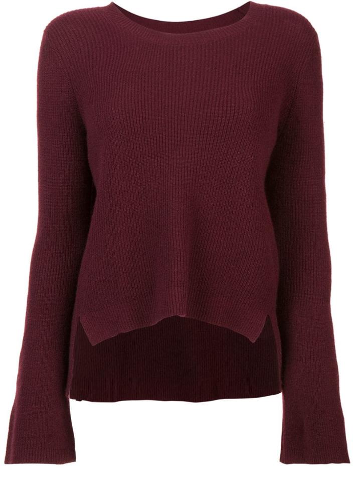 Nicole Miller Cashmere Bell Sleeved Sweater - Red