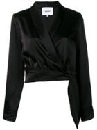 Nanushka Long-sleeve Wrap Top - Black