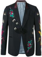 Gucci - Embroidered Blazer - Men - Cupro/mohair/wool - 48, Black, Cupro/mohair/wool