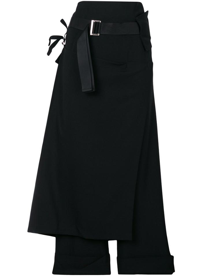 132 5. Issey Miyake Wrap Front Wide Leg Trousers - Black