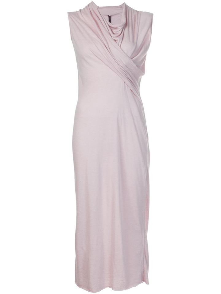 Rick Owens Lilies Draped Neck Dress, Women's, Size: 42, Pink/purple, Polyamide/viscose/angora/wool