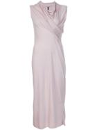Rick Owens Lilies Draped Neck Dress, Women's, Size: 42, Pink/purple, Polyamide/viscose/angora/wool