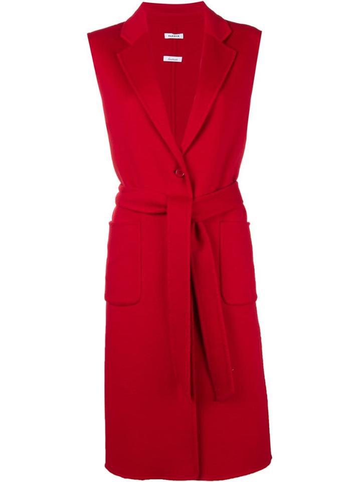 P.a.r.o.s.h. Sleeveless Midi Coat - Red