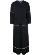 Tibi Belted Playsuit, Women's, Size: 4, Black, Polyester/silk