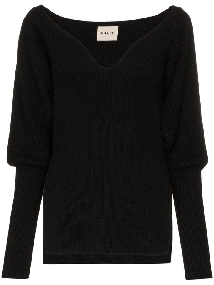 Khaite Khaite Natasha Knt Cn Pff Ls - Black