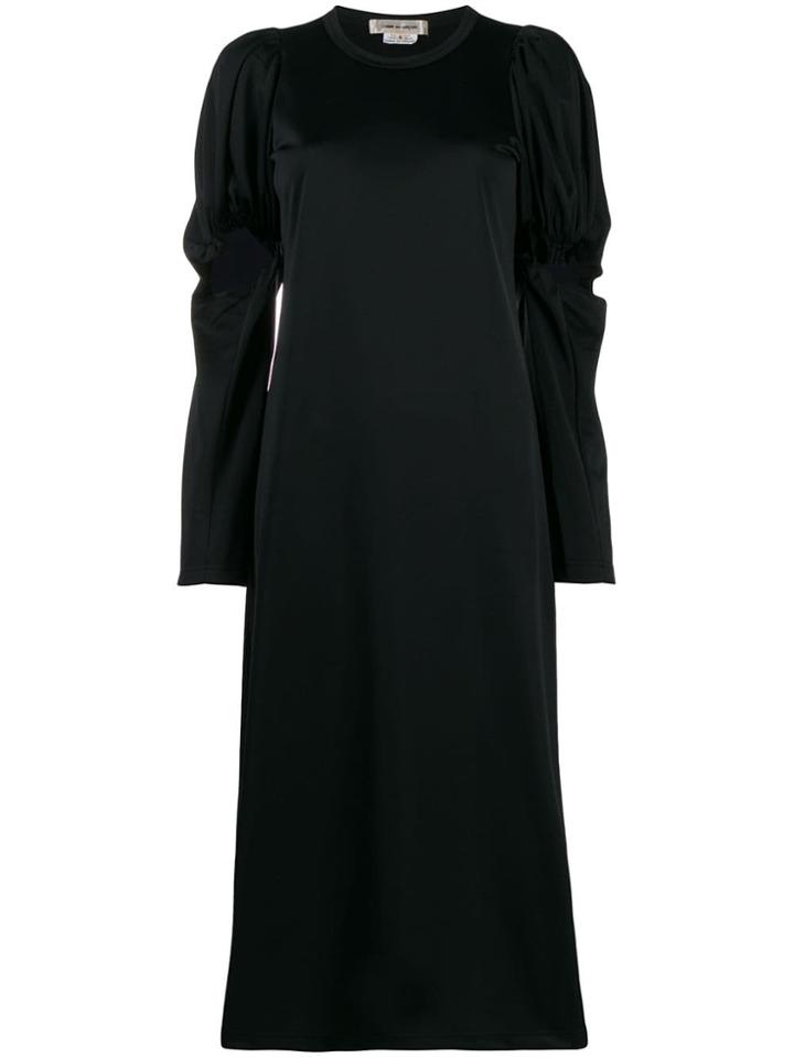 Comme Des Garçons Ruched Details Midi Dress - Black