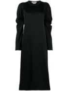 Comme Des Garçons Ruched Details Midi Dress - Black