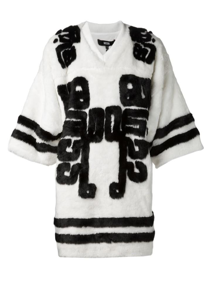 Ktz 'hockey' Faux Fur T-shirt, Men's, Size: Medium, White, Artificial Fur
