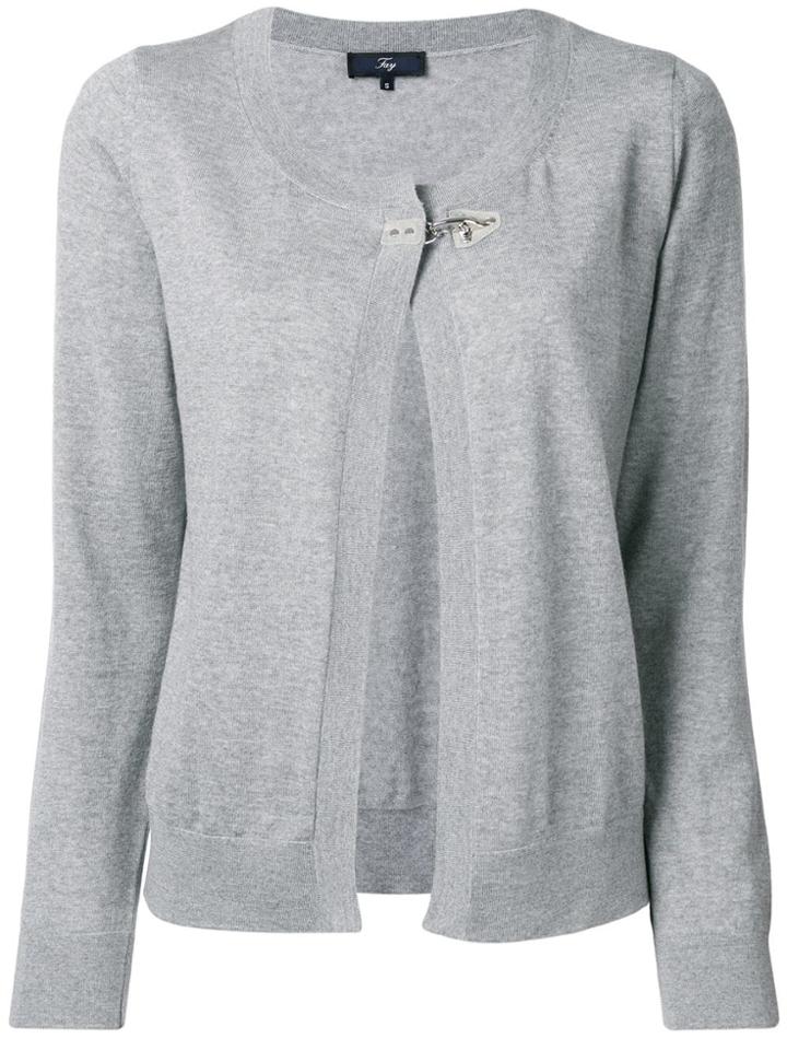 Fay Hook Fastening Cardigan - Grey