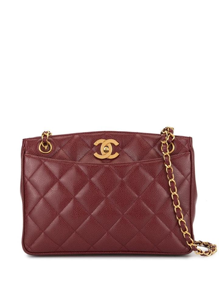 Chanel Pre-owned Diamond Quilted Shoulder Bag - Red